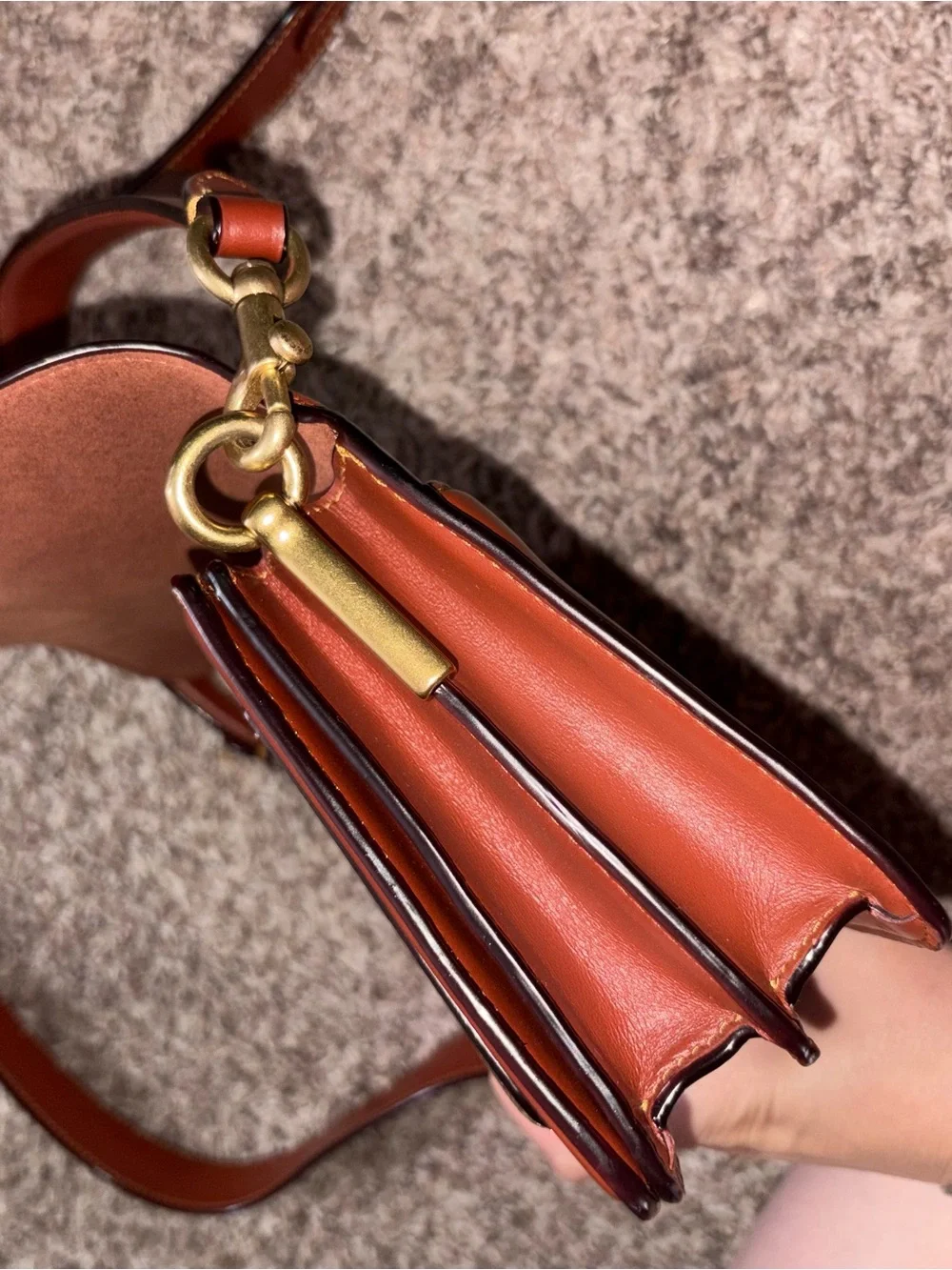 Coach Tan/Brown Signature Canvas Crossbody with Gold 'C' Accent